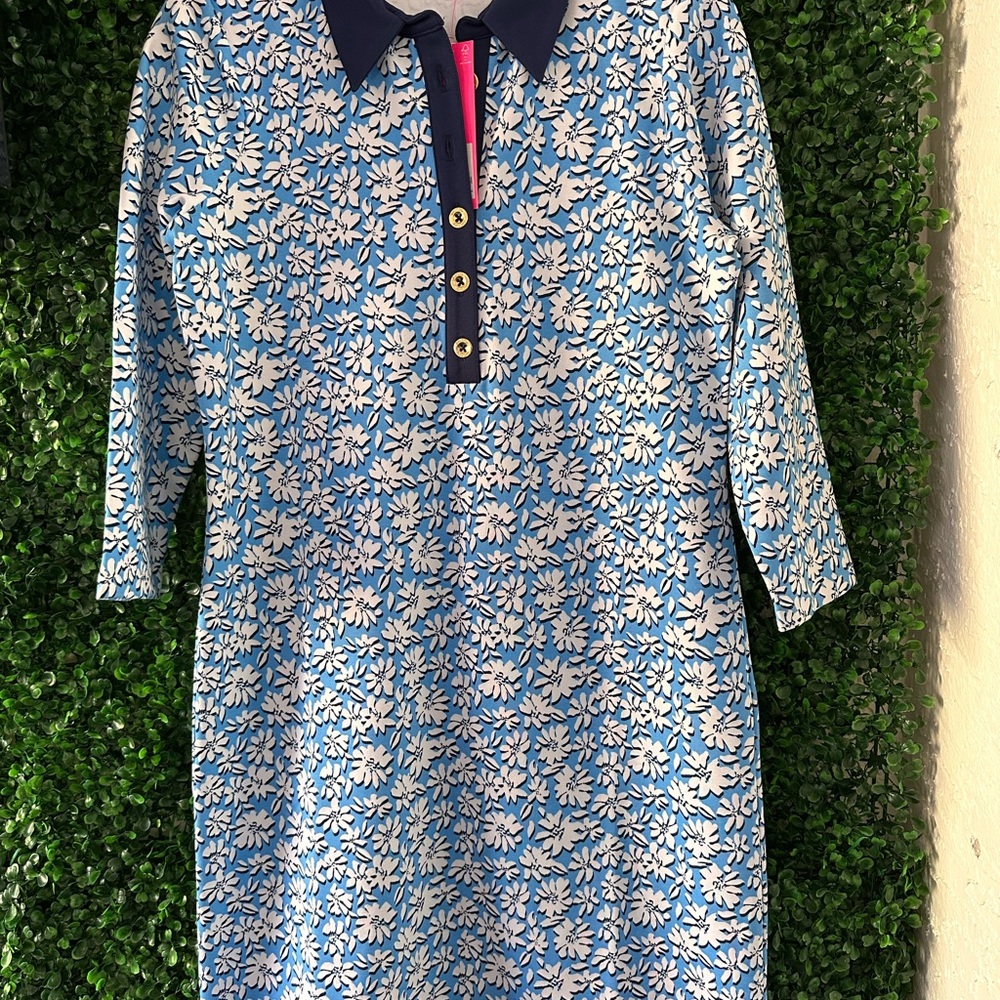 NWT Floral Blue and White Women's Dress - Picture 2 of 7